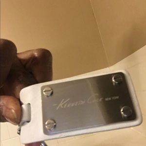 White soft large leather purse